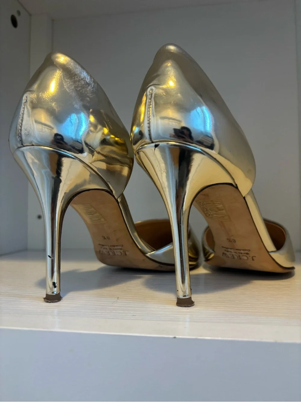 Silver Pointed-Toe J-Crew Stiletto Pumps